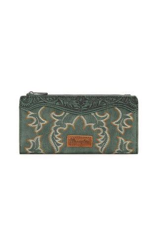 WRANGLER EMBROIDERED WALLET - SAGE 