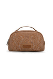 WRANGLER EMBROIDERED COSMETIC BAG - CAMEL