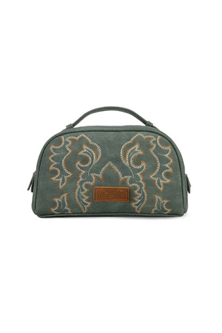 WRANGLER EMBROIDERED COSMETIC BAG - SAGE 