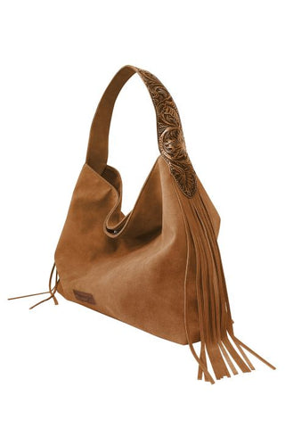 WRANGLER FRINGE HOBO BAG - TAN 
