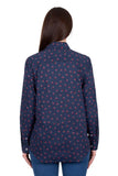 Hard Slog Womens Cherry 1/2 Plkt Ls Shirt - Dark Navy [sz:8]