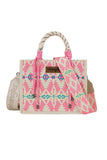 Wrangler Southwestern Rope Handle Bag - Pink 