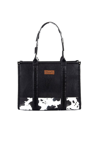 Wrangler Cow Print Tote Bag - Black