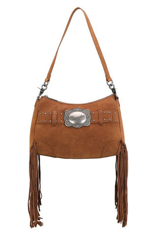 Feature Buckle Shoulder Bag - Tan