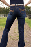 Pure Western Womens Nova H Rise Bcut Jean 34l [sz:8]