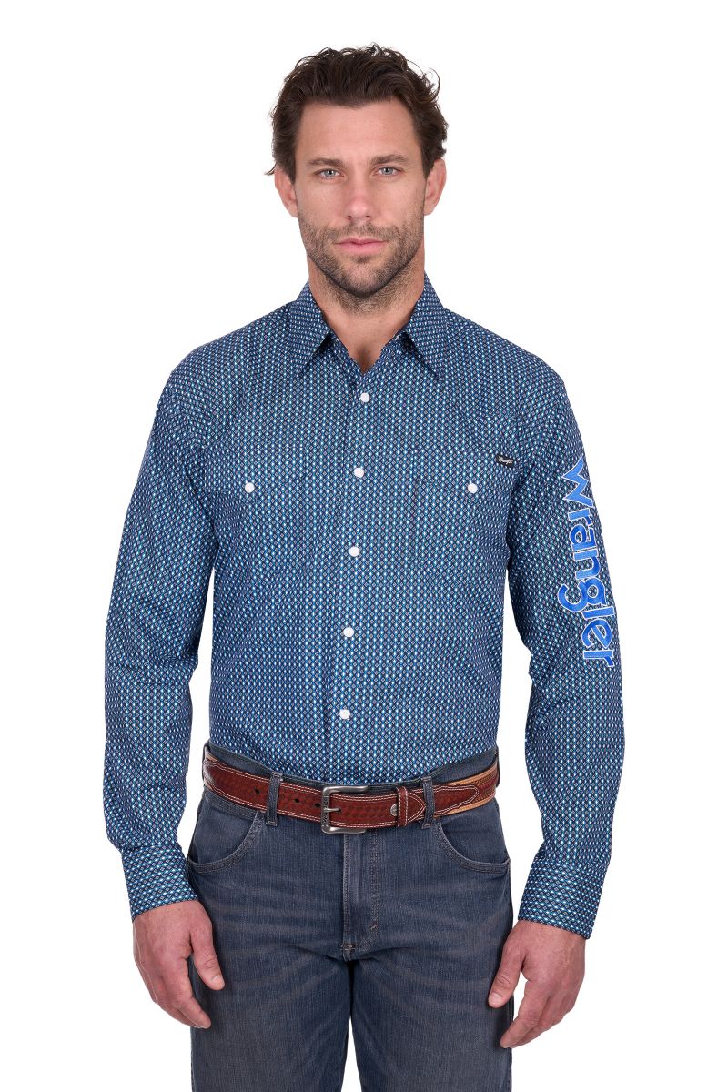 Wrangler Mens Kyle Logo Ls Shirt [sz:m]
