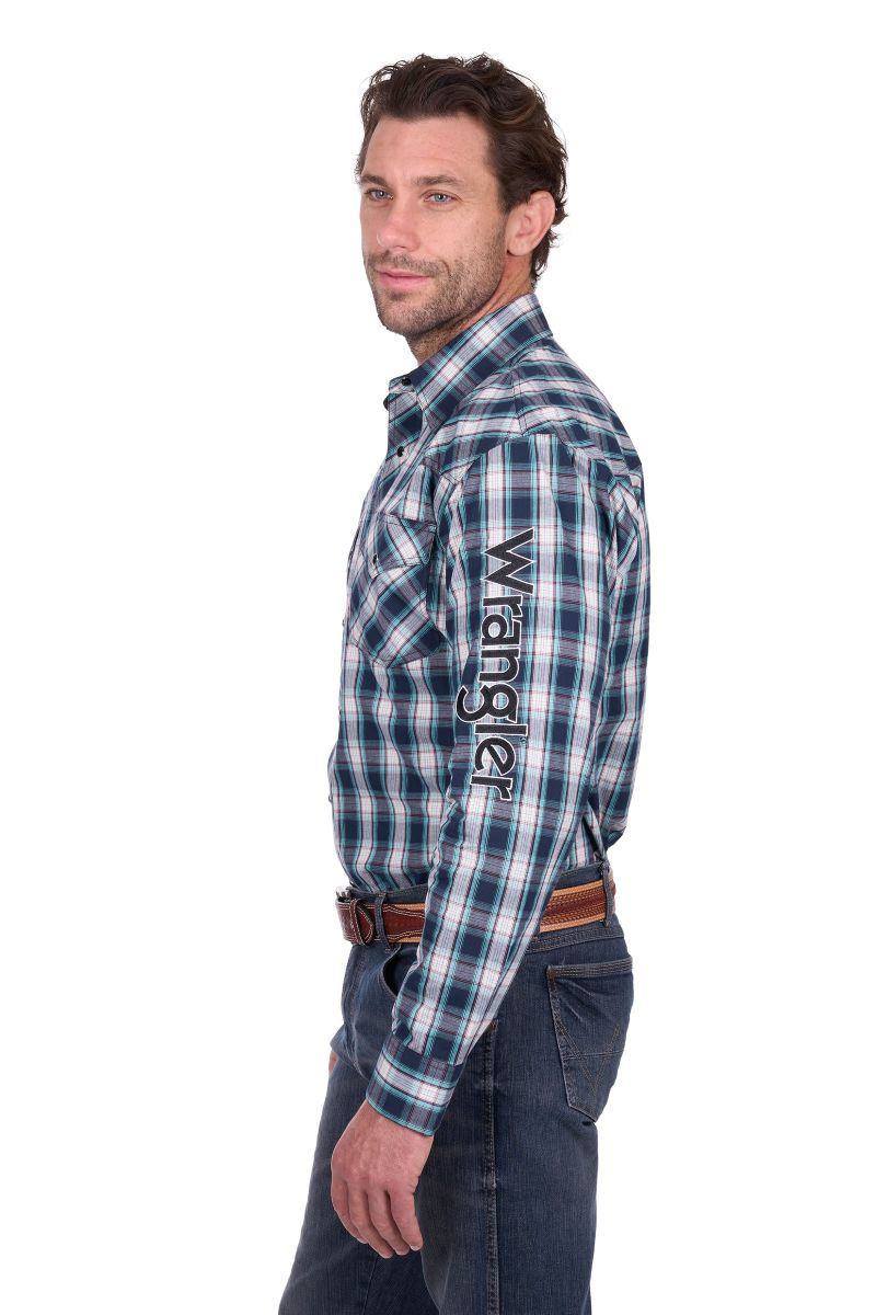 Wrangler Mens Dustin Logo Ls Shirt [sz:xs]