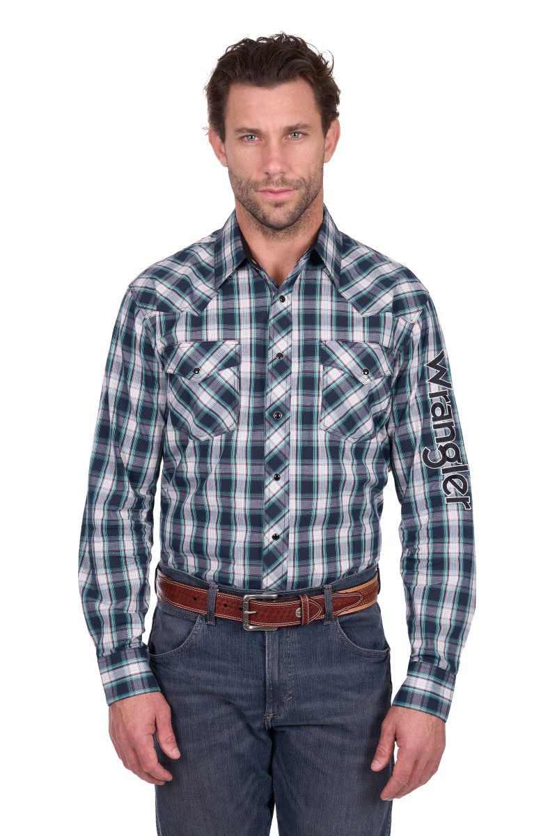 Wrangler Mens Dustin Logo Ls Shirt [sz:xs]