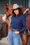 Wrangler Womens Lilly Ls Shirt - Navy [sz:10]