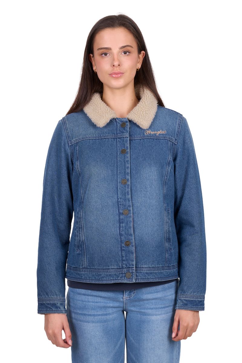 Wrangler Womens Dixie Reversible Jacket - Denim/ Multi [sz:s]