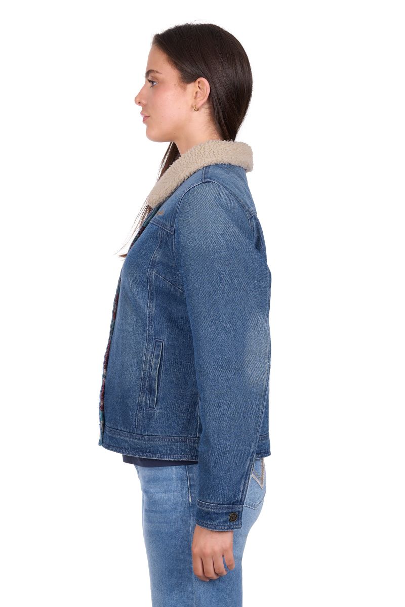 Wrangler Womens Dixie Reversible Jacket - Denim/ Multi [sz:s]