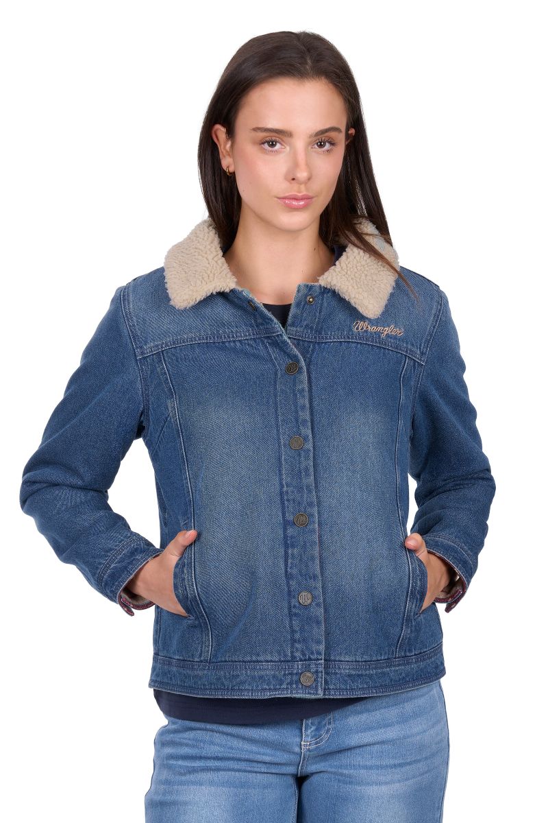 Wrangler Womens Dixie Reversible Jacket - Denim/ Multi [sz:s]