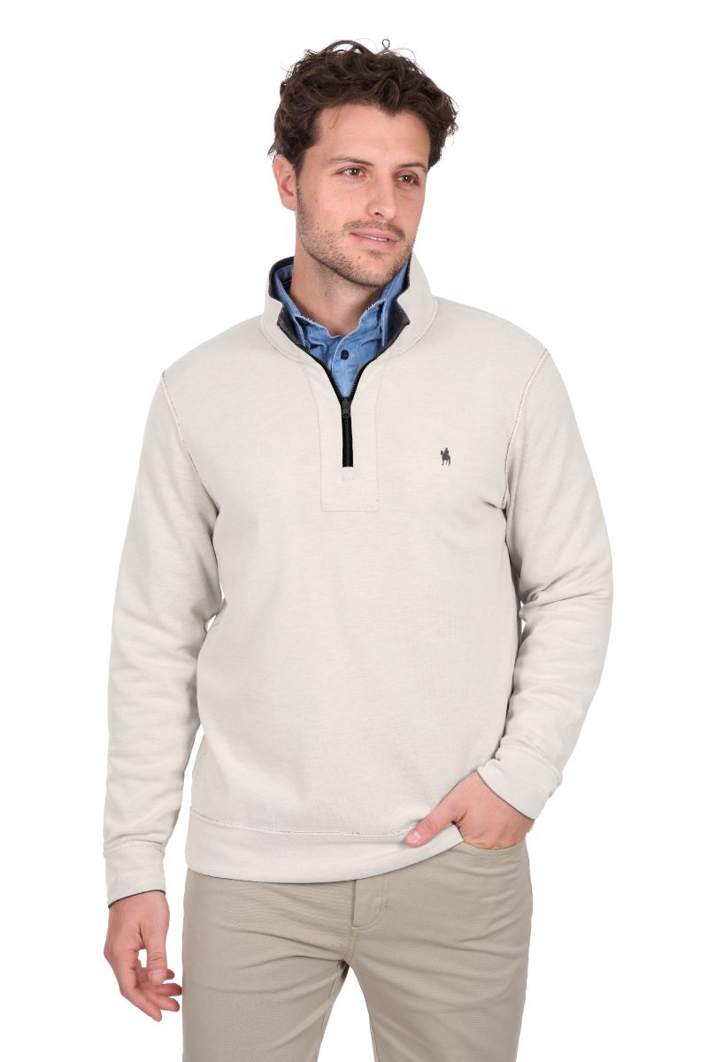 Thomas Cook Mens Vic Reversible 1/4 Zip Jumper - Black/oat Marle [sz:s]