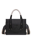 Wrangler Cow Print Tassel Crossbody Bag - Black