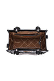 Wrangler Cow Print Tassel Crossbody Bag - Black