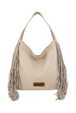 Wrangler Shiloh Fringe Studded Bag - Beige