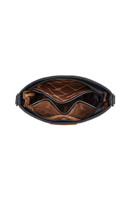 Wrangler Lana Aztec Print Crossbody Bag- Black