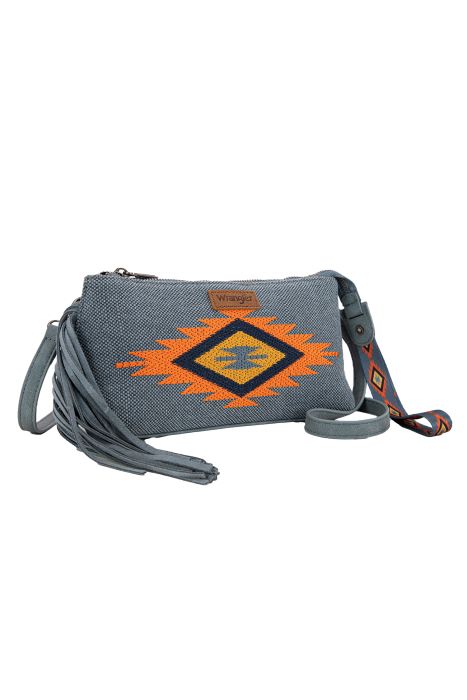 Wrangler Embroidered Aztec Fringe Wrist - Blue