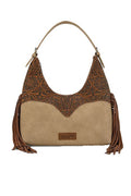 Wrangler Tooled Fringe Shoulder Bag - Camel