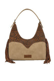 Wrangler Tooled Fringe Shoulder Bag - Camel