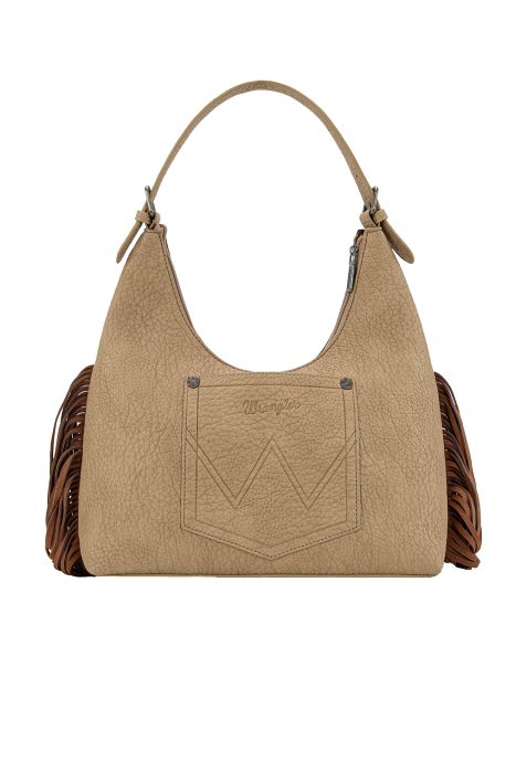 Wrangler Tooled Fringe Shoulder Bag - Camel