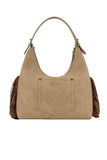 Wrangler Tooled Fringe Shoulder Bag - Camel
