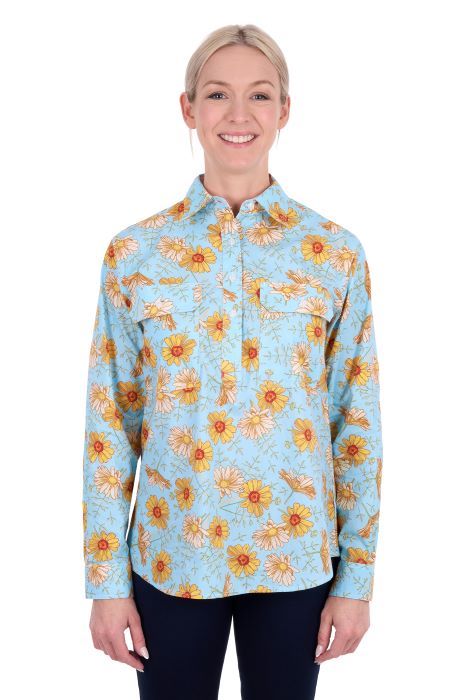 Hard Slog Wmns Sunday 1/2 Plkt Ls Shirt [sz:8]