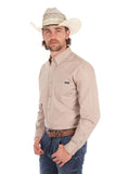 Wrangler Mens Flex 1pkt Ls Shirt - Sand [sz:l]