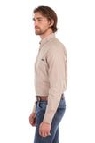 Wrangler Mens Flex 1pkt Ls Shirt - Sand [sz:l]