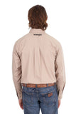 Wrangler Mens Flex 1pkt Ls Shirt - Sand [sz:l]