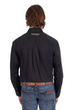 Wrangler Mens Flex Logo 1pkt Ls Shirt - Black [sz:xs]