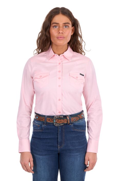 Wrangler Womens Hazel Ls Shirt - Blush [sz:10]