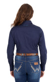Wrangler Womens Hazel Ls Shirt - Navy [sz:8]