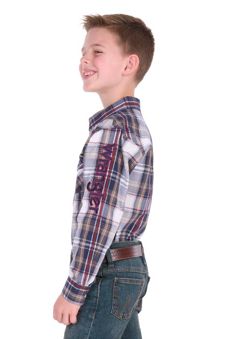 Wrangler Boys Shaun Logo Ls Shirt [sz:4]