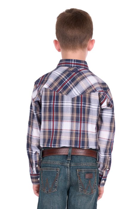 Wrangler Boys Shaun Logo Ls Shirt [sz:4]