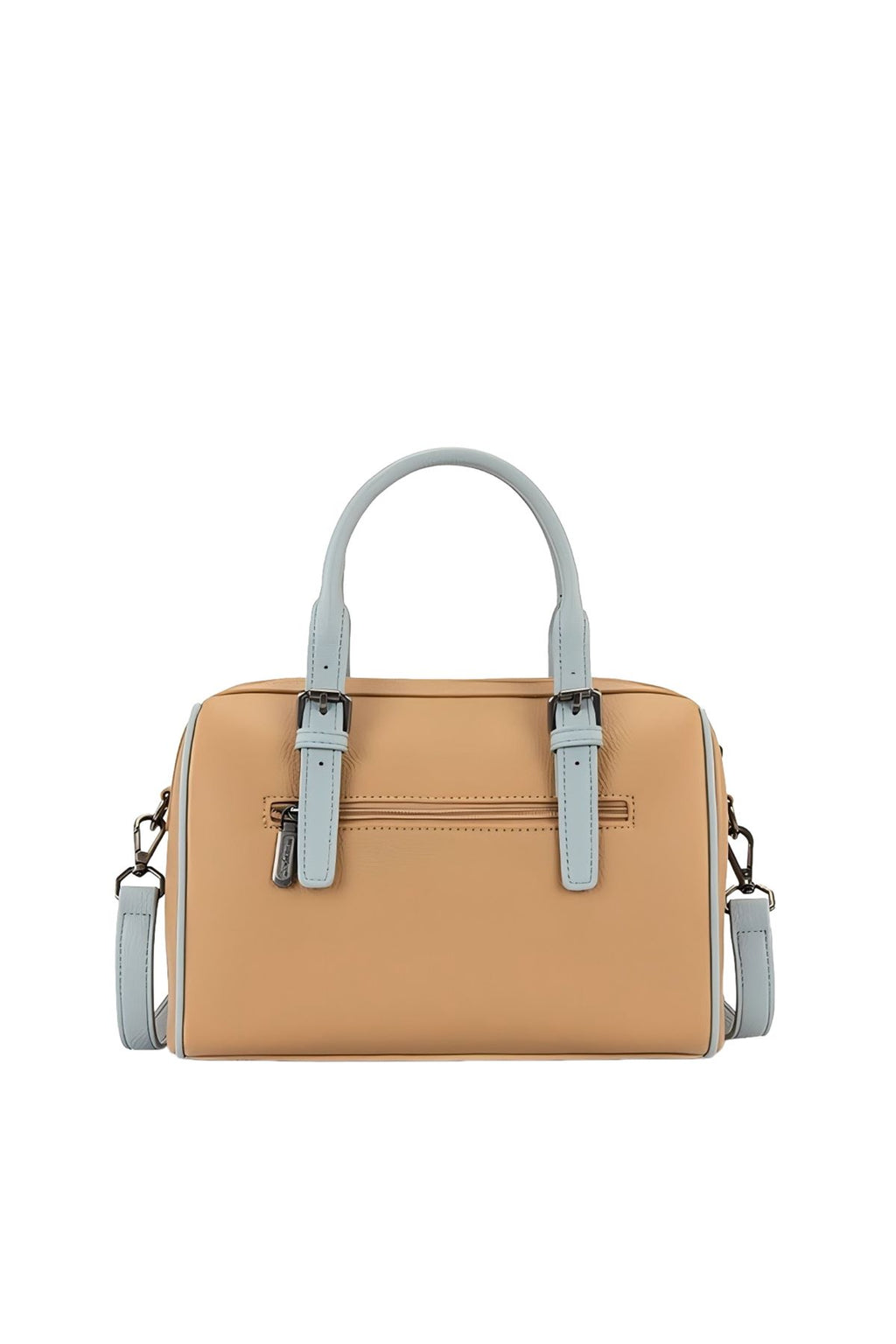 Wrangler Boston Stitch Barrel Bag - Camel/blue