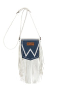 Wrangler Denim Pocket Fringe Bag - White