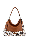 Wrangler Animal Print Slouch Bag - Tan Cow Print