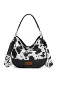 Wrangler Animal Print Slouch Bag - Black Cow Print