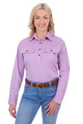 Thomas Cook Womens Stretch Drill Long Sleeve Shirt - Lilac [sz:8]