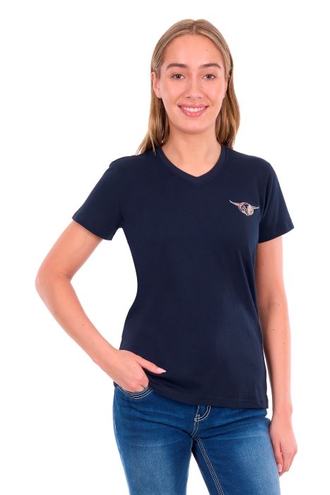 Bullzye Womens Belle V-neck Ss Tee [sz:12]