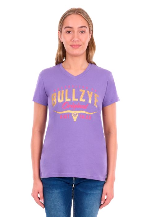 Bullzye Womens Annie V-neck Ss Tee [sz:8]