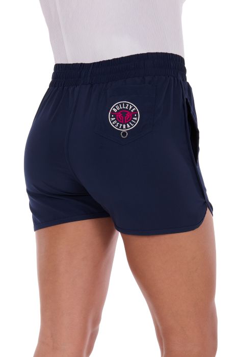Bullzye Womens Addie Sports Short - Navy/ Hot Pink [sz:8]