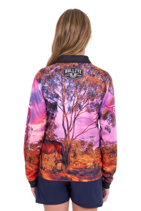 Bullzye Womens Grazing Horse Ls Tee [sz:8]
