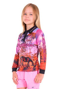 Bullzye Girls Grazing Horse Ls Tee [sz:4]