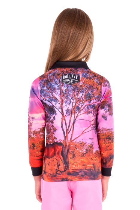 Bullzye Girls Grazing Horse Ls Tee [sz:4]