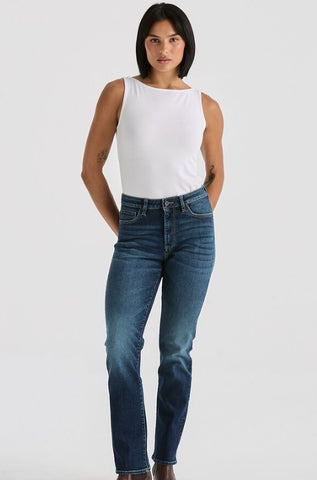 LEE LWM MID STRAIGHT WOMENS JEANS - AGED INDIGO [SZ:6]