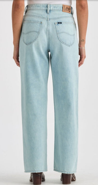 LEE LWM HIGH RISE WIDE LEG WOMENS JEANS - SOFT BLUE [SZ:6]